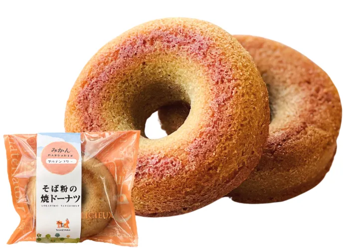 [180]　そば粉のしっとり焼どうなつ　みかん