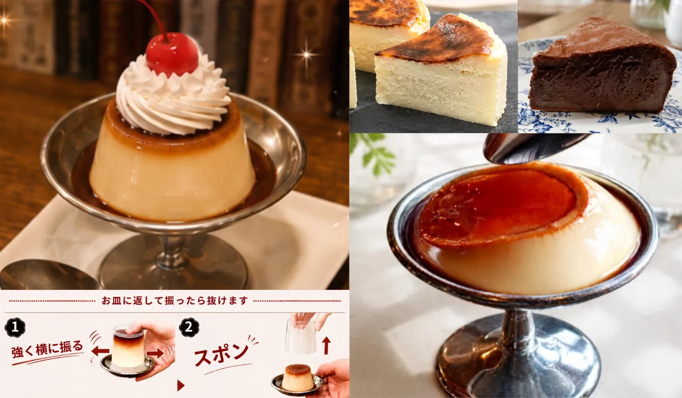 プリン・チーズケーキ・ガトーショコラ