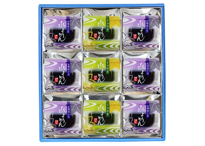 [236]　水ようかん（北海道小豆・宇治抹茶）9個入[限定販売3月～7月]