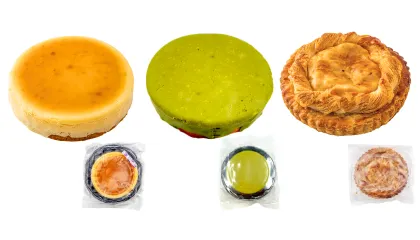 チーズケーキ5号、抹茶チーズケーキ5号、アップルパイ5号