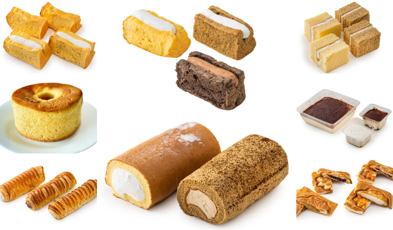 シフォンケーキ・ロールケーキ・ティラミス・クロワッサンもみじ